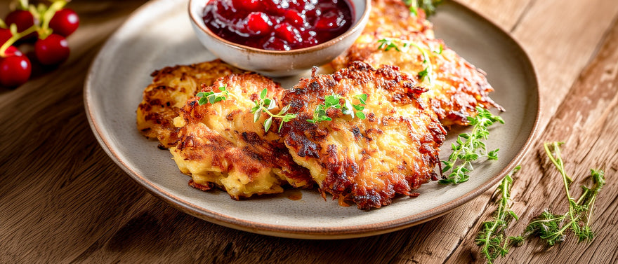 Ofenrösti mit Preiselbeerkompott