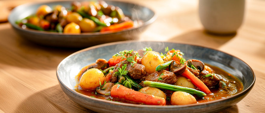 Lamm-Kartoffelragout mit jungem Gemüse