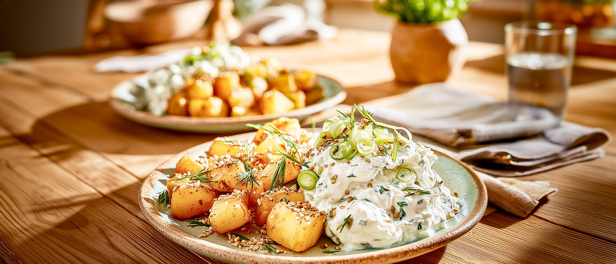 Frischer Kräuterquark mit Bratkartoffeln