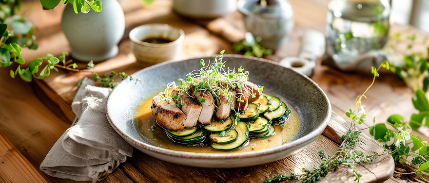 Schweinefilet mit Ingwer-Honig und Zucchini