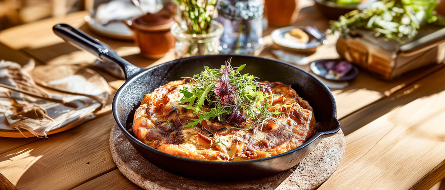 Kürbis-Kartoffel-Tortilla mit Feldsalat
