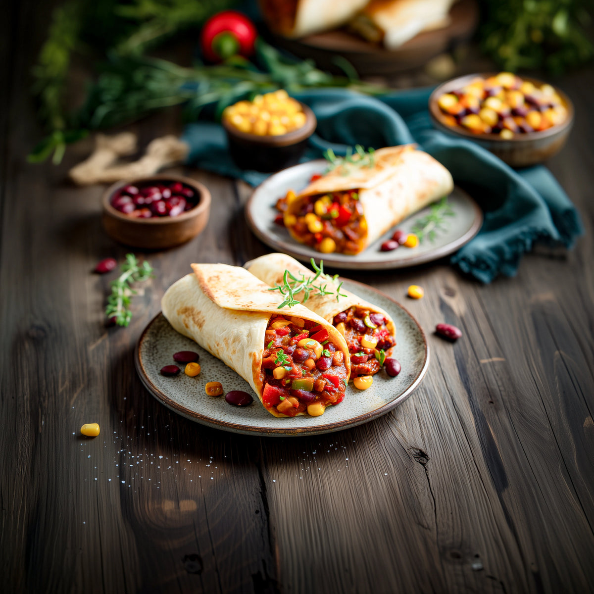 Wrap mit veganem Chili con Carne