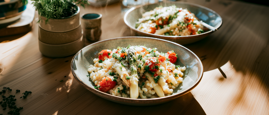 Gerstenrisotto mit Spargel