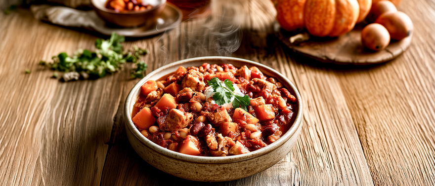 Würziges Putenchili mit Kürbis