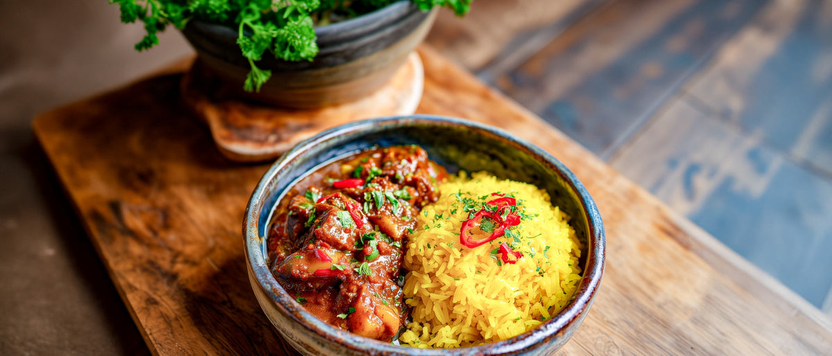 Veggie-Gulasch Indisch Curry