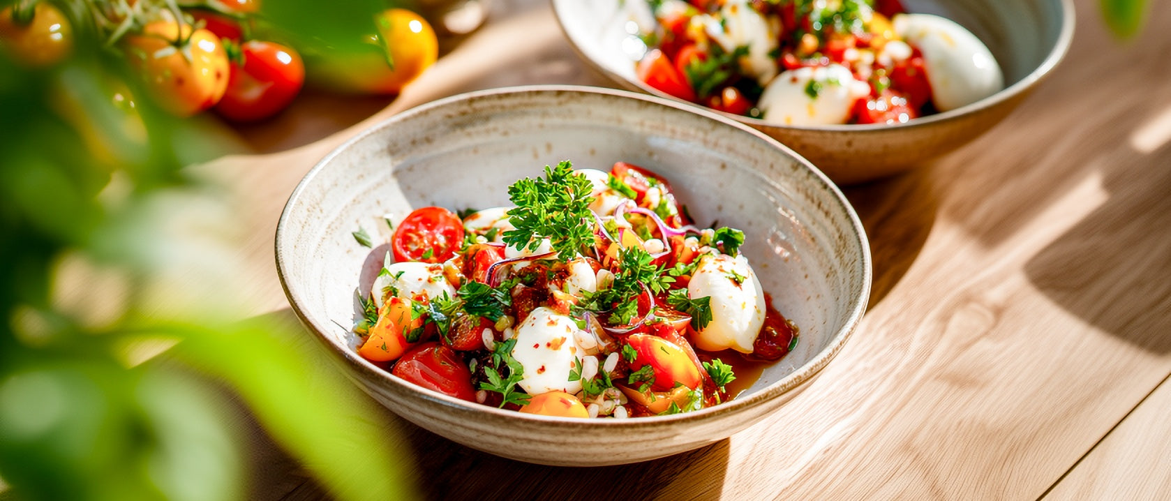 Mozzarella-Tomaten-Petersilien-Salat