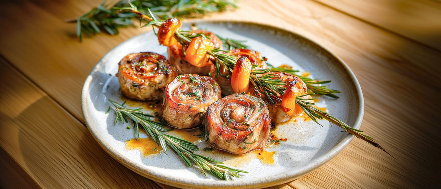 Gegrillte Kalbsschnecken mit Aprikosen