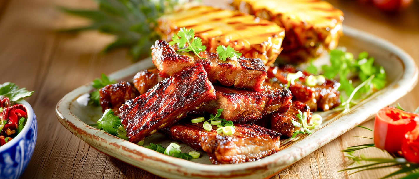 Paprika-Chili-Schweinebauch mit Ananas