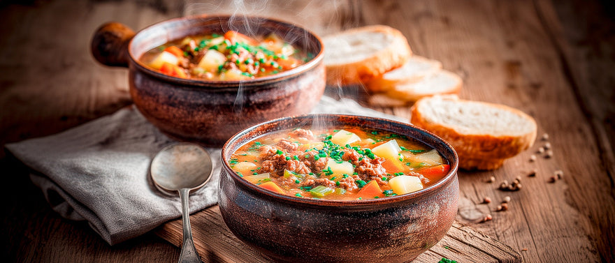 Suppentopf mit Hackfleisch