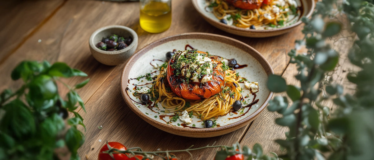 Grilltomate mit Ziegenkäse und Gewürz-Pfeffer