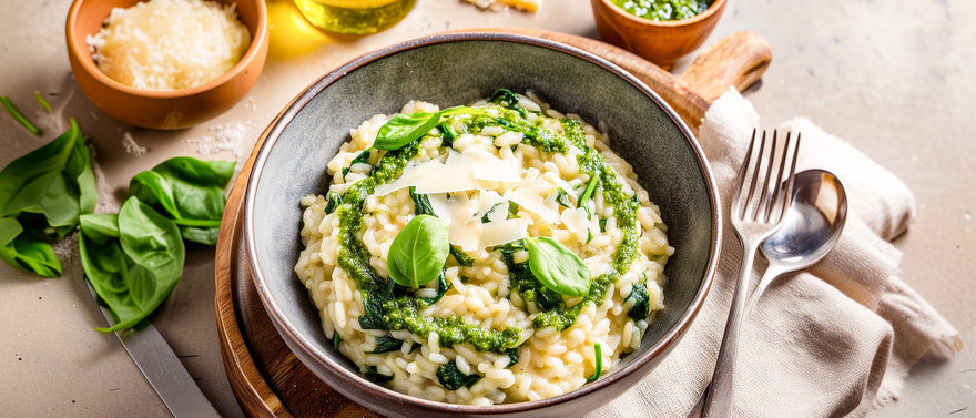 Spinatrisotto mit Pesto Verde
