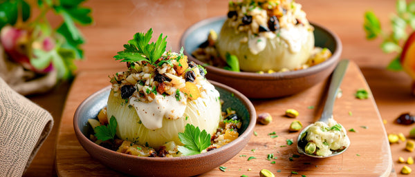 Gefüllte Kohlrabi mit orientalischem Reis