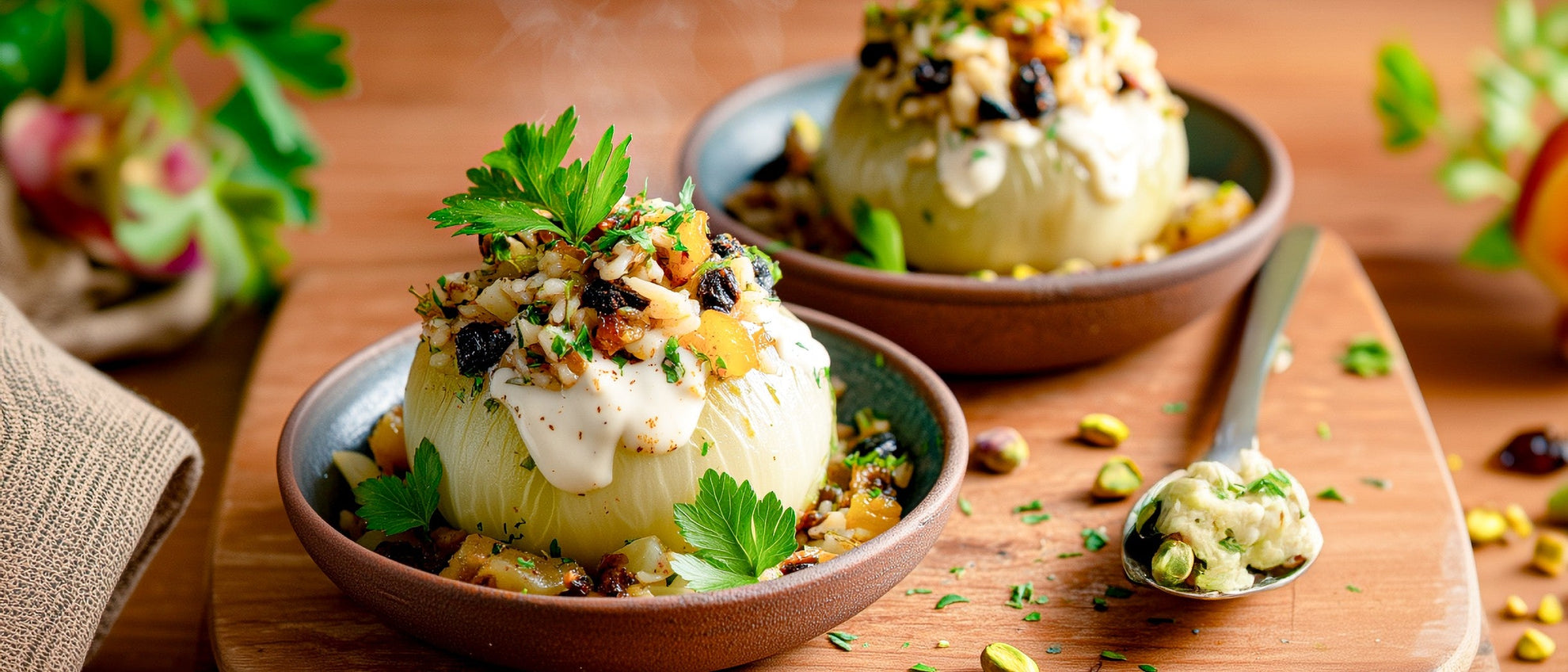 Gefüllte Kohlrabi mit orientalischem Reis