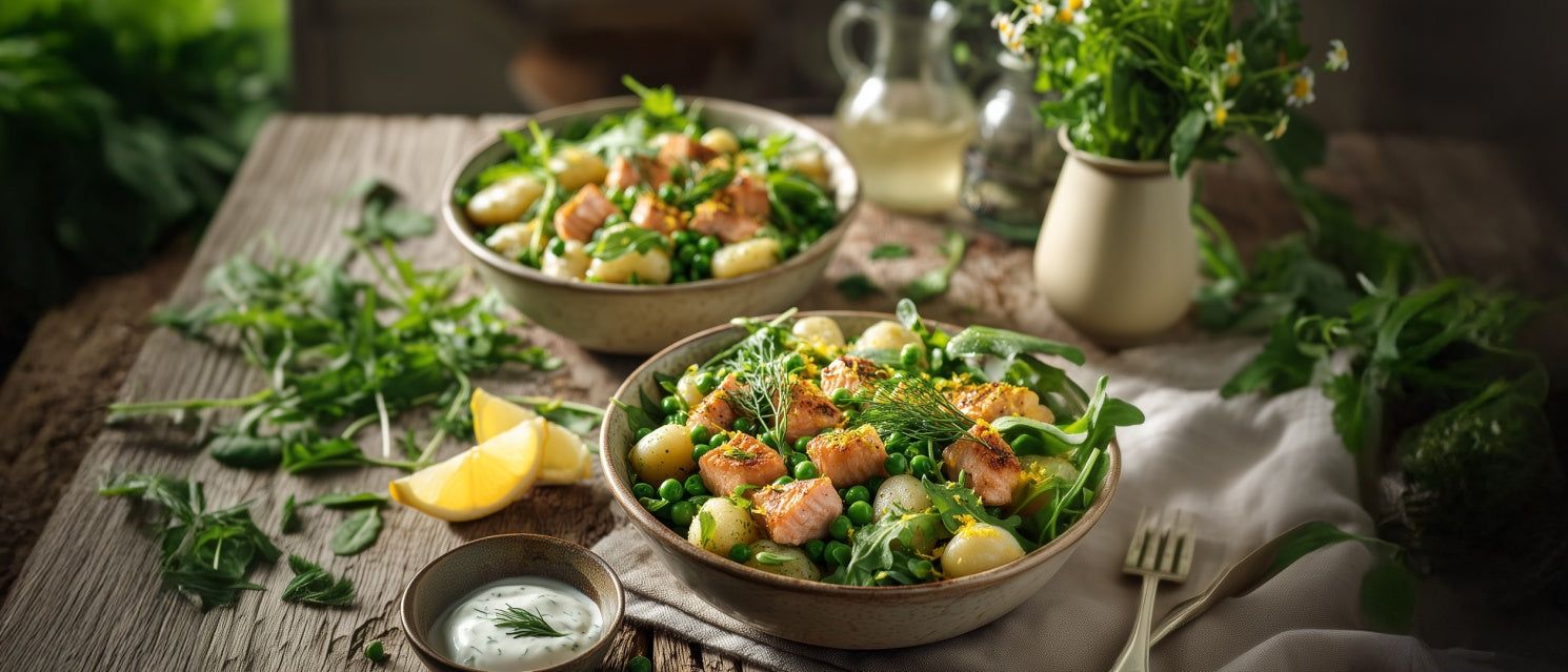 Gnocci-Salat mit Lachs