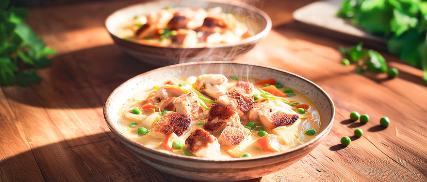 Asiatische Gemüsesuppe mit Putenbrust