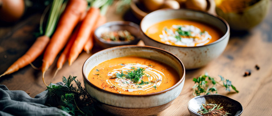 Suppe von jungen Möhren mit Sauerrahm
