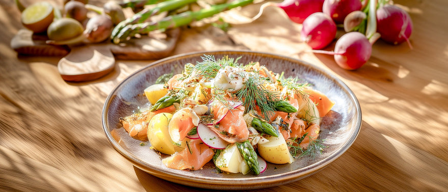 Spargelsalat mit Räucherlachs