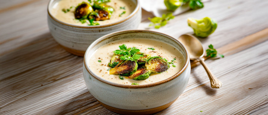 Wurzelgemüsecremesuppe mit knuspriger Petersilie