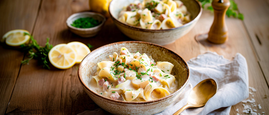 Schwarzwurzelragout mit Äpfeln und Schinken