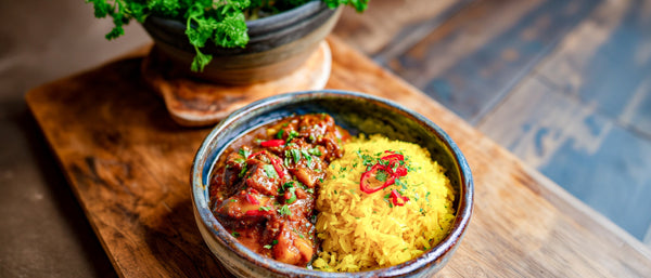 Veggie-Gulasch Indisch Curry