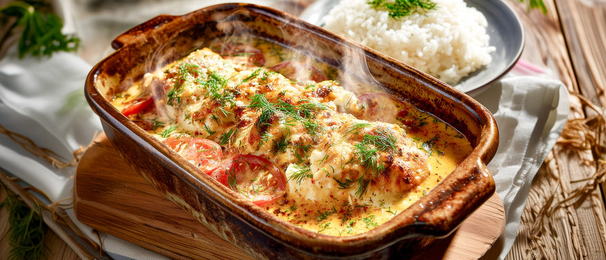 Fisch in Curry-Sahne-Soße