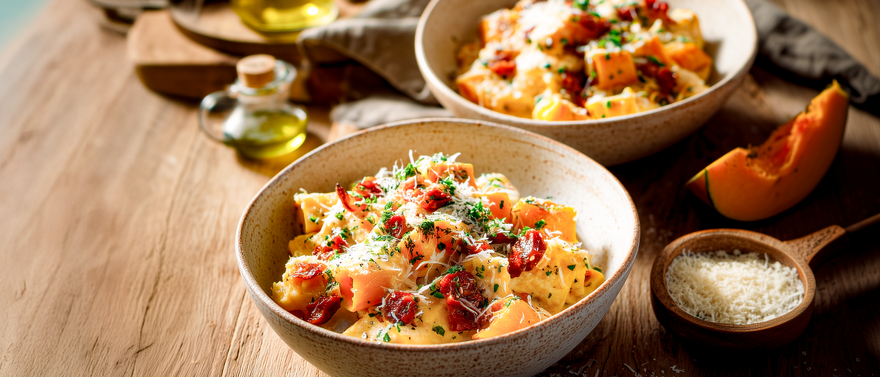 Kürbis-Chorizo-Carbonara