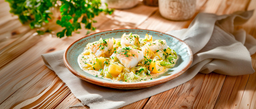 Seeteufelfilet auf Kartoffel-Wirsing