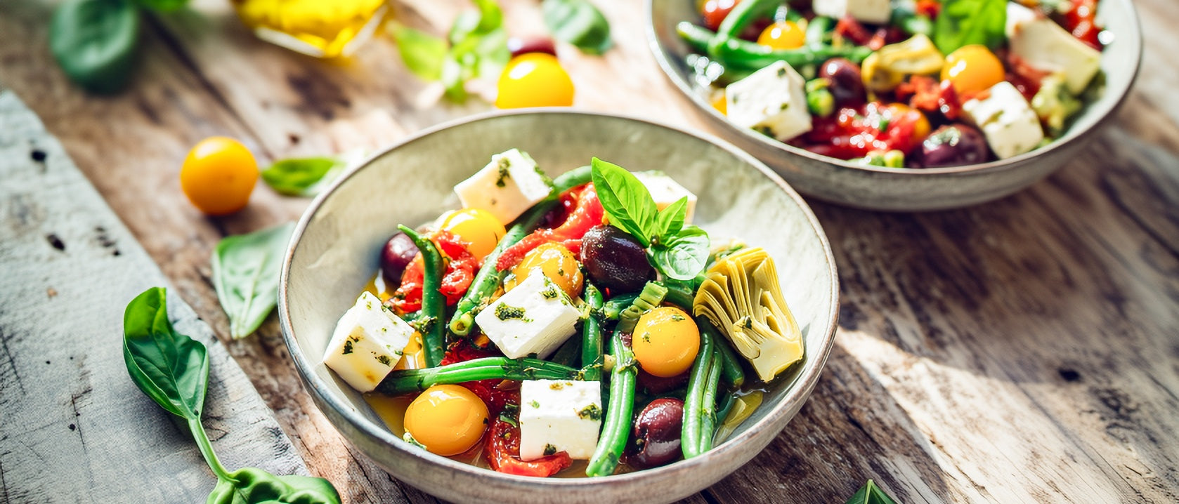 Schafskäsesalat mit Artischocken