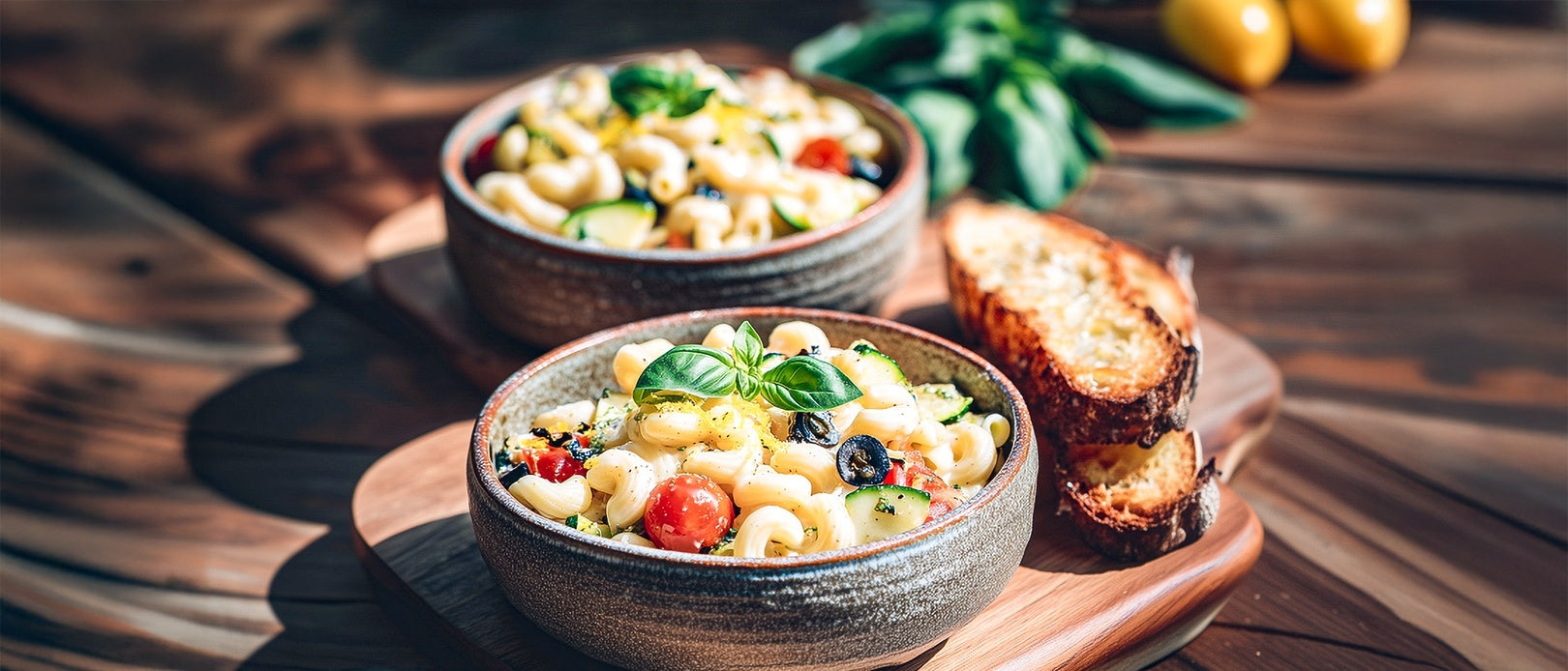 Hörnlisalat mit Zucchini und Mozzarella