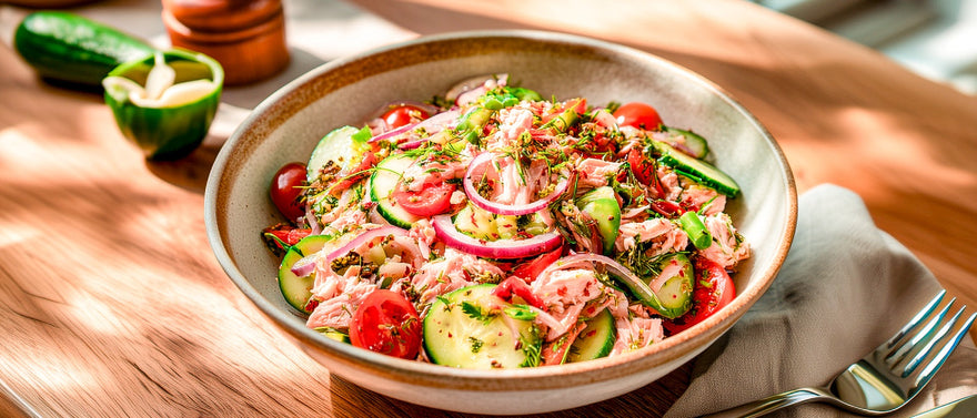 Sommerlicher Thunfisch-Meeresfrüchtesalat