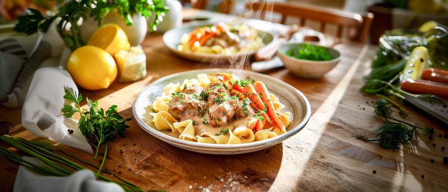 Kalbsragout mit Kräutermöhrchen