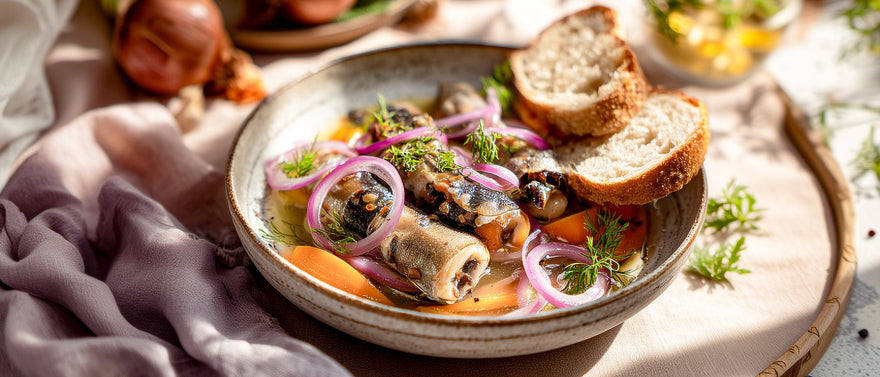 Sauer eingelegte Brat-Rollmöpse