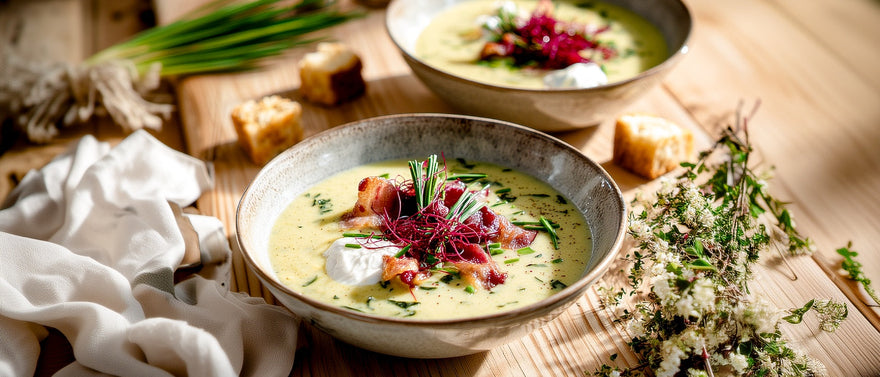 Kohlrabisuppe mit Pesto Verde