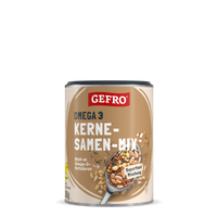 GEFRO Omega-3 Kernesamen-Mix in Dose, Superfood-Mischung mit Samen und Kernen, Frontansicht des Produkts