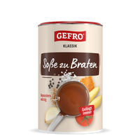 Dose GEFRO Klassik Soße zu Braten, Würzmischung für braune Bratensoße mit Gewürzen und Gemüseabbildungen
