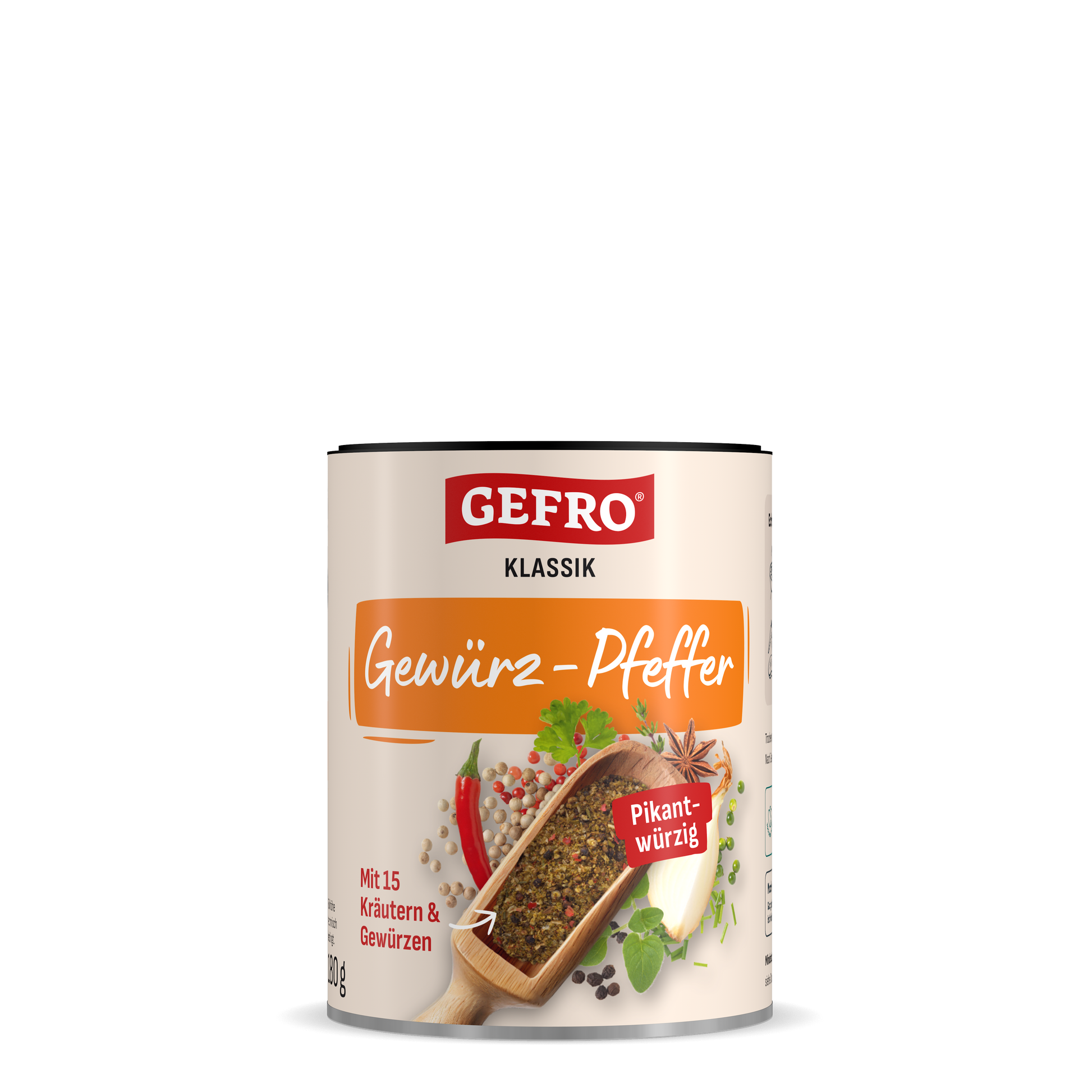 Dose GEFRO Klassik Gewürz-Pfeffer, pikant-würzige Gewürzmischung mit Kräutern und Gewürzen, 350 g