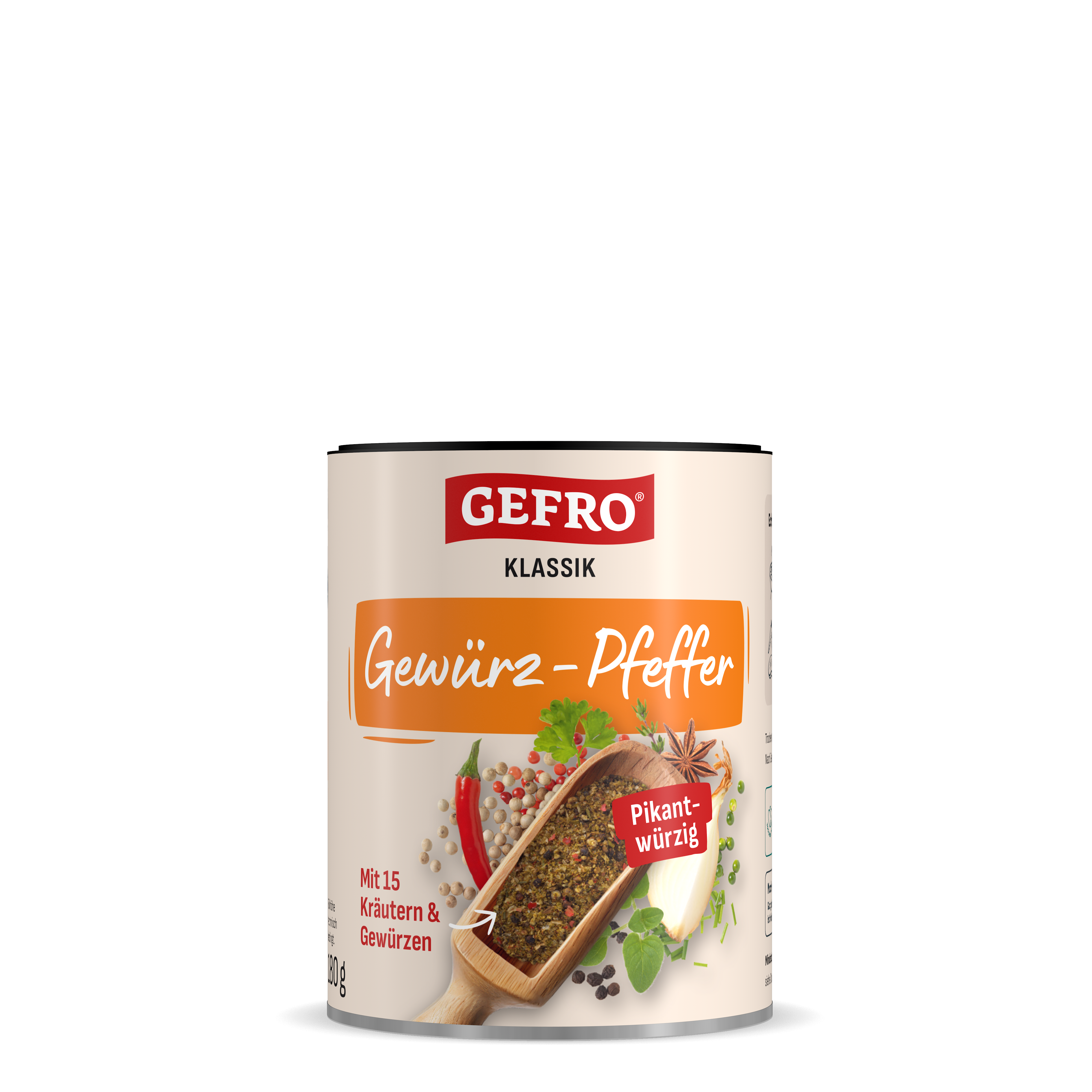 Dose GEFRO Klassik Gewürz-Pfeffer, pikant-würzige Gewürzmischung mit Kräutern und Gewürzen, 350 g