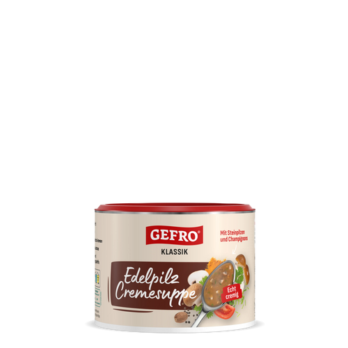 Edelpilz-Cremesuppe mit Steinpilzen und Champignons