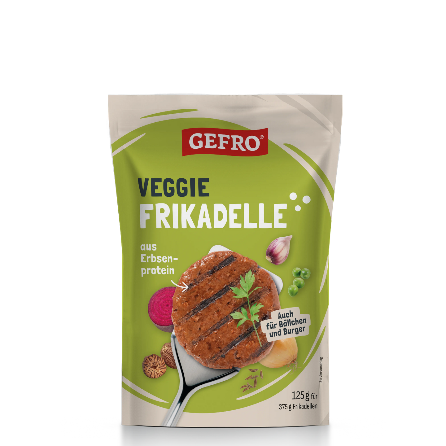 GEFRO Veggie Frikadelle in grüner Packung, Mischung aus Erbsenprotein für vegetarische Frikadellen, Bällchen und Burger