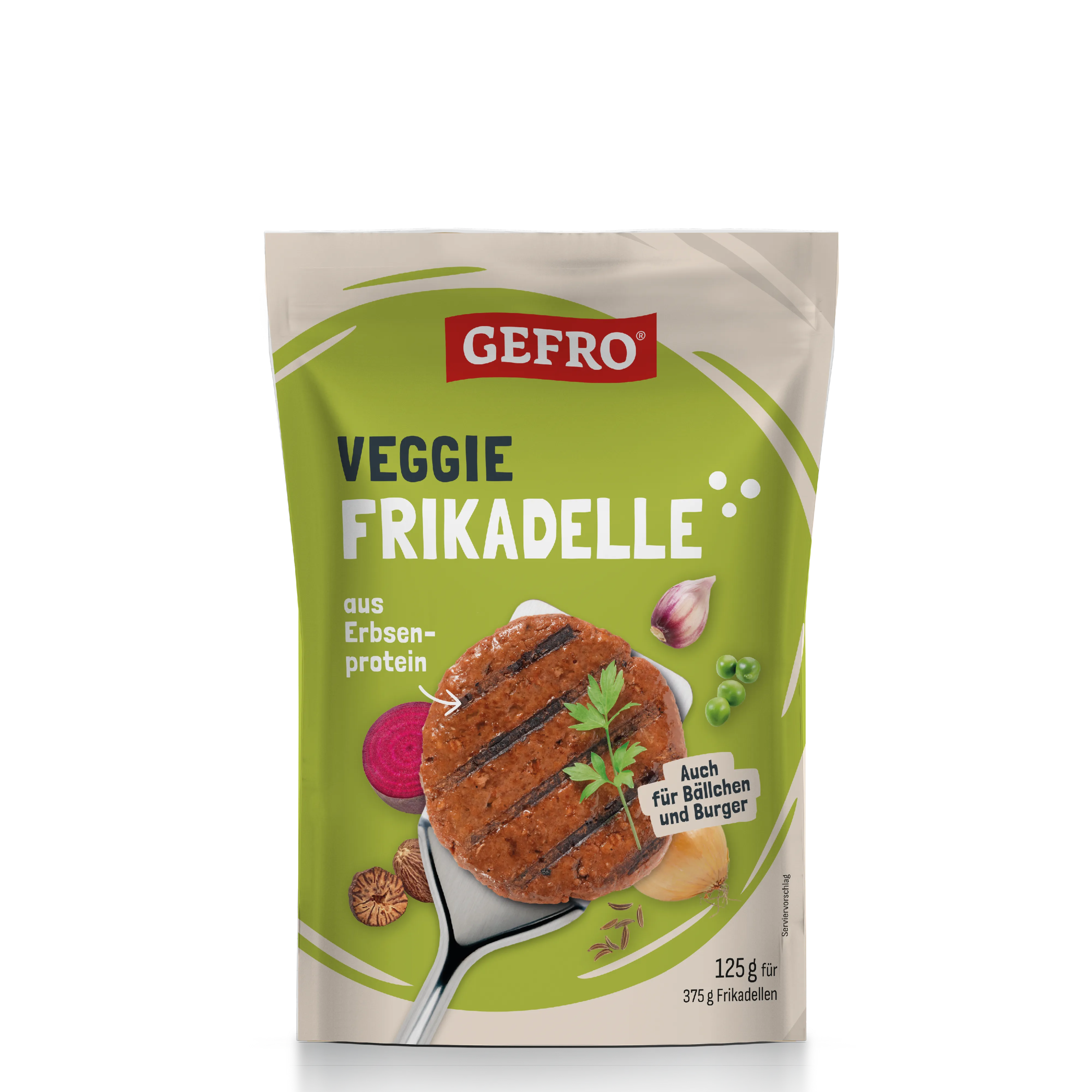 GEFRO Veggie Frikadelle in grüner Packung, Mischung aus Erbsenprotein für vegetarische Frikadellen, Bällchen und Burger