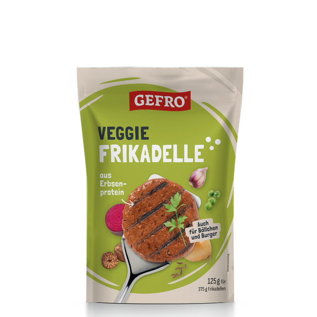 GEFRO Veggie Frikadelle in grüner Packung, Mischung aus Erbsenprotein für vegetarische Frikadellen, Bällchen und Burger