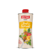 GEFRO Klassik Brat- und Frittieröl in hoher Flasche mit rotem Schraubverschluss, Produktansicht freigestellt