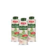 Drei Dosen GEFRO Klassik Omega-3 Rosmarinöl mit grünem Deckel und Rosmarinzweig auf der Verpackung.