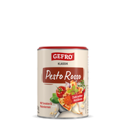 Dose GEFRO Klassik Pesto Rosso zum Anrühren, mit Tomaten und Pinienkernen, Produktansicht frontal freigestellt