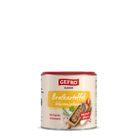 Dose GEFR0 Klassik Bratkartoffel-Würzmischung mit Paprika und Rosmarin, Frontansicht der Produktverpackung