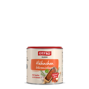 Dose GEfro Klassik Hähnchen Würzmischung mit Paprika und 6 Kräutern, herzhaft pikant, freigestellt auf Weiß