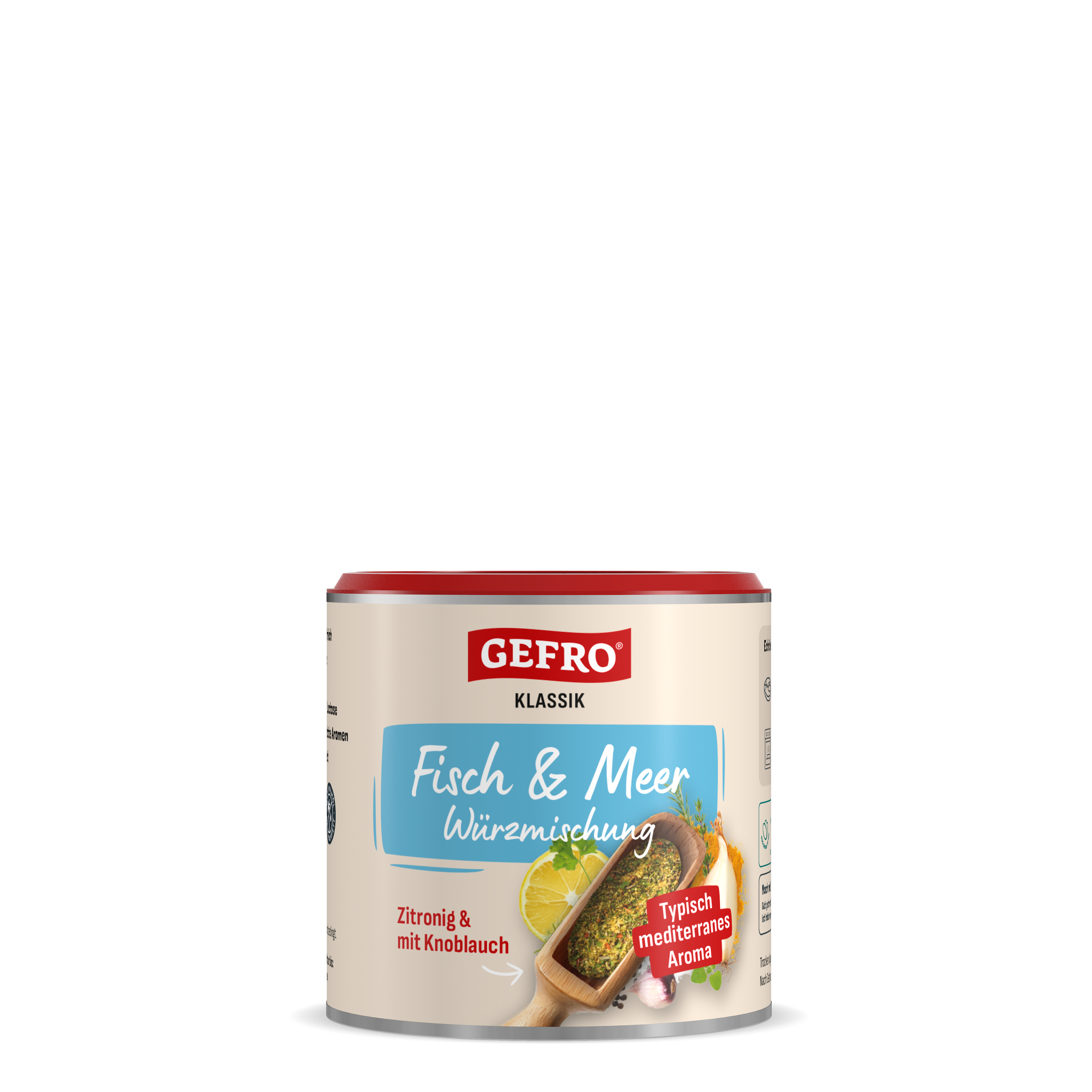 Dose GEFRÖ Klassik Fisch & Meer Würzmischung mit Zitronig-und-Knoblauch-Geschmack für Fischgerichte und Meeresfrüchte