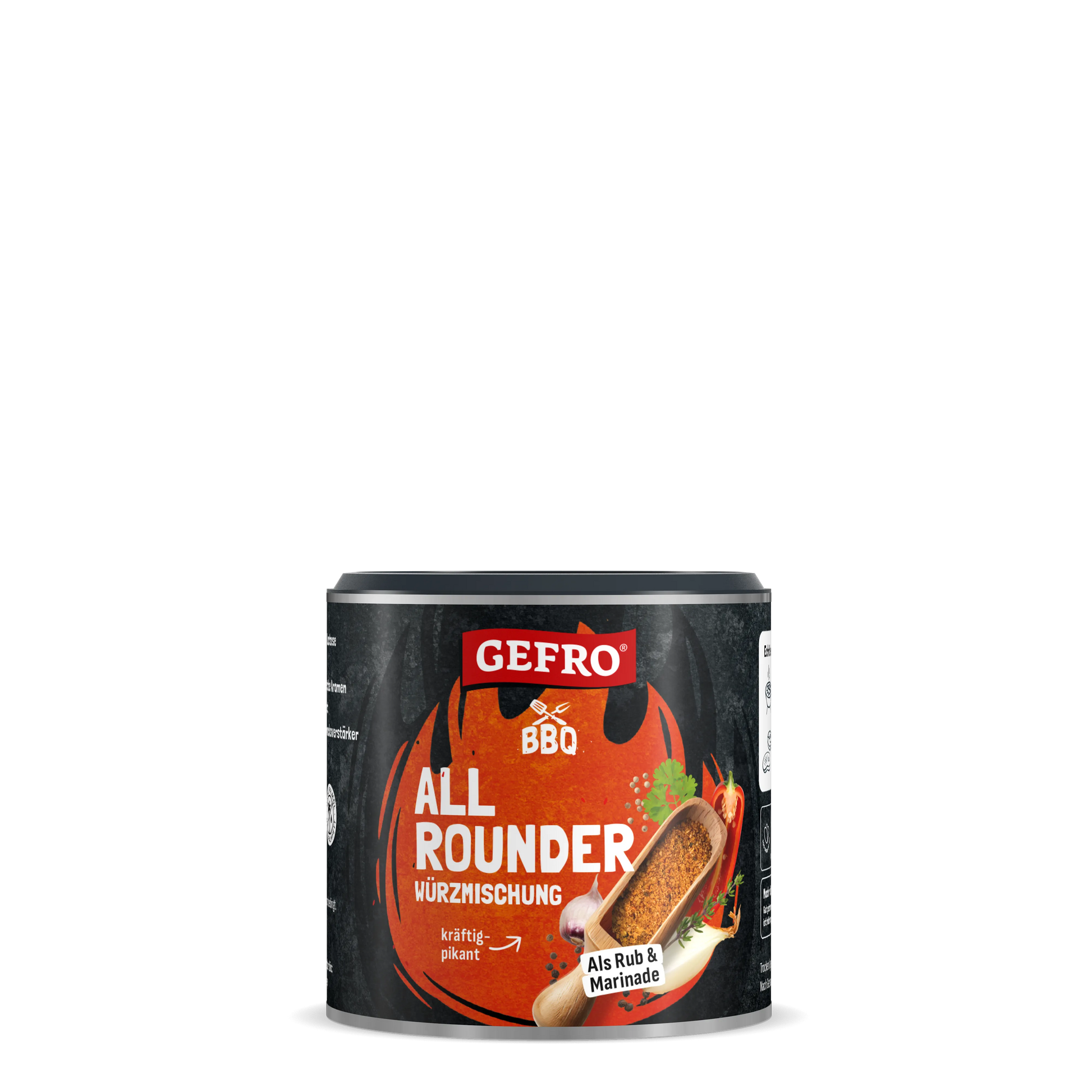 Dose GEFRO BBQ Allrounder Würzmischung, kräftig pikant, für Rub und Marinade beim Grillen und Würzen
