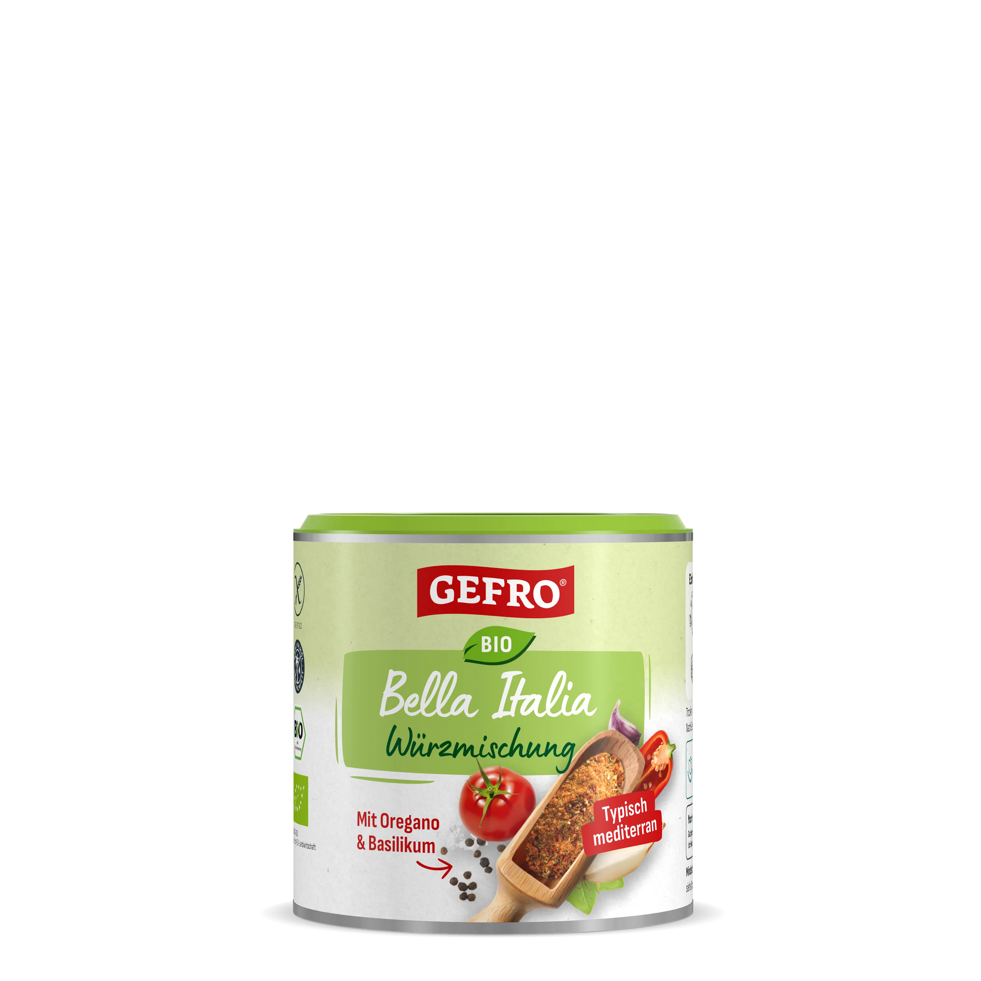 Dose GEFRO Bio Bella Italia Würzmischung mit Oregano und Basilikum, mediterrane Gewürzmischung für Pasta und Pizza