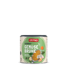 Dose GEFRO Querbeet Gemüsebrühe mit grünem Etikett und Abbildung einer Brühe mit Gemüsezutaten vorne drauf